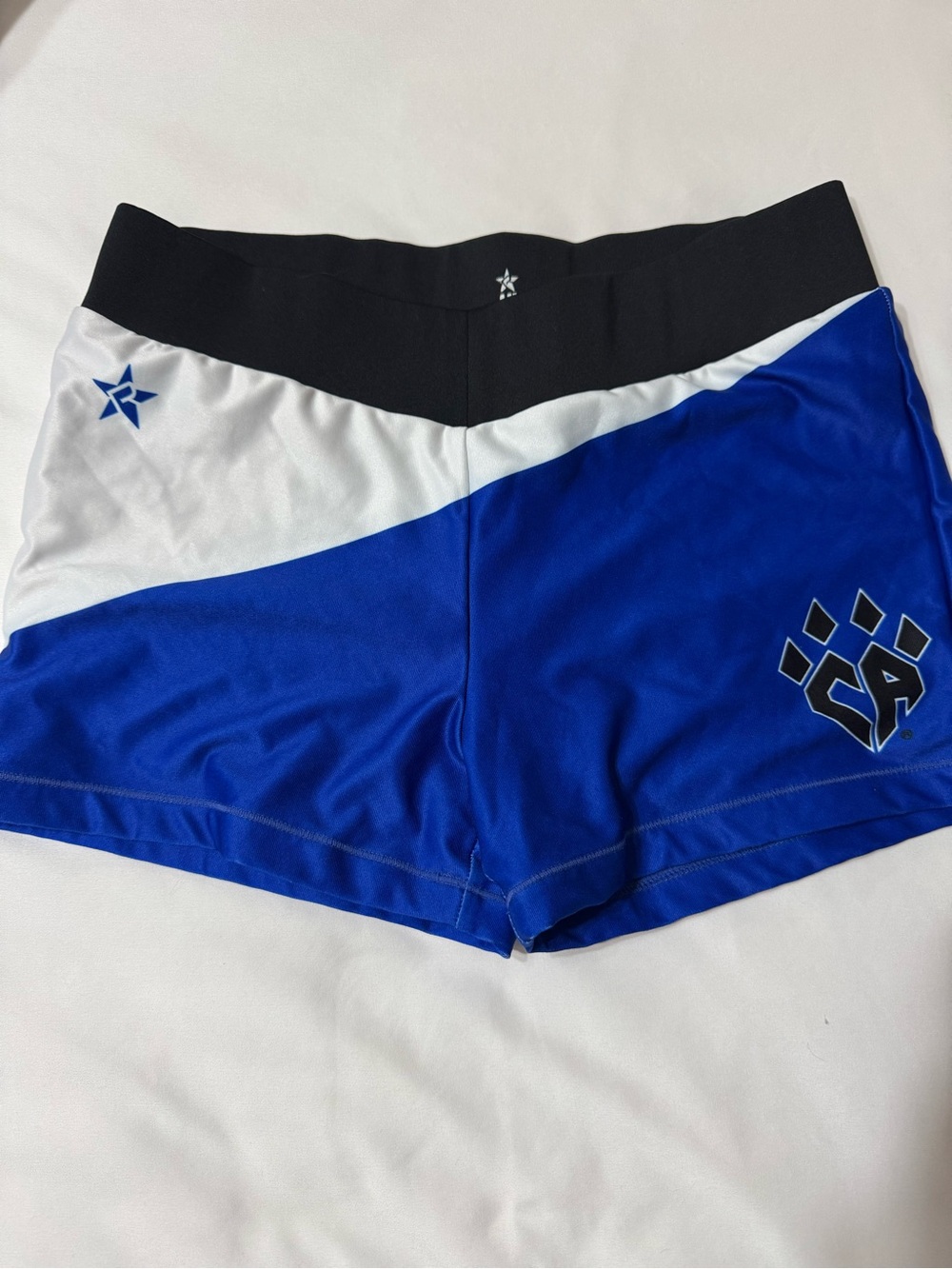 Womens cheer athletics Blue and White Athletic Shorts medium rebel cheer